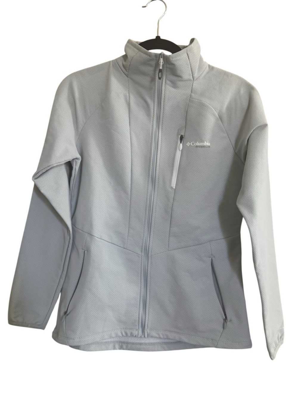 Columbia Titanium Titan Trekker Jacket Womens small Gray Omni shield full zip